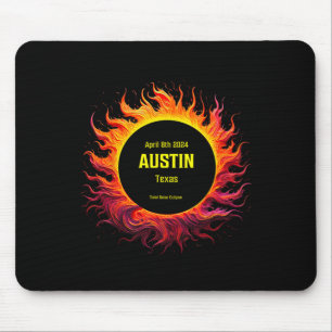 Tapis De Souris Total Solaire Eclipse 2024 Austin Texas