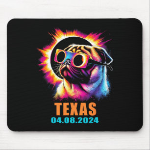 Tapis De Souris Total Solaire Eclipse 2024 Carlin Chien avec lunet