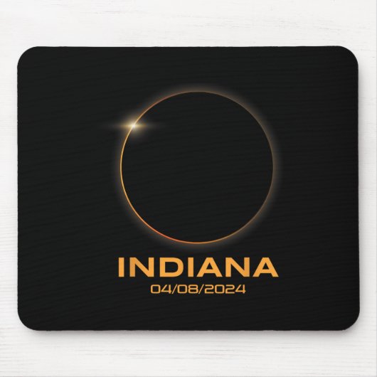 Tapis De Souris Total Solaire Eclipse 2024 Totalité Indiana (Devant)