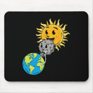Tapis De Souris Total Solaire Eclipse Terre Lune Soleil Photobomb