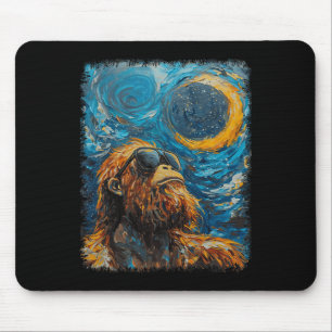 Tapis De Souris Total Solaire Eclipse Van Gogh Starry Art de nuit