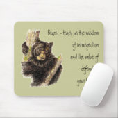 Tapis De Souris Totem animal, Ours Nature, guide de l'esprit (Avec souris)