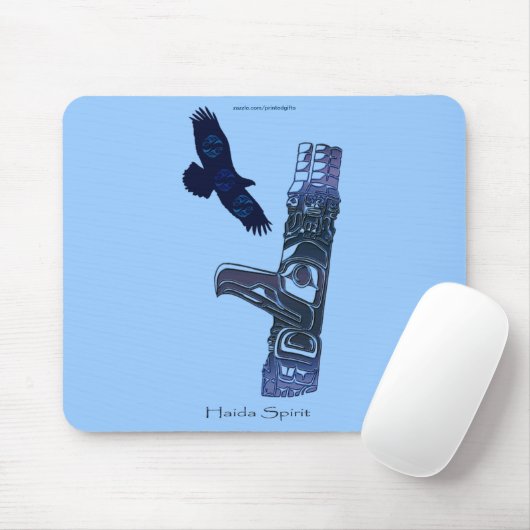 Tapis De Souris Totem natif haïda Poteau et aigle Mousepad (Avec souris)