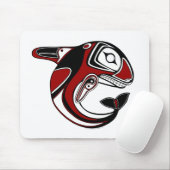 Tapis De Souris Totem rouge Mousepad de baleine (Avec souris)