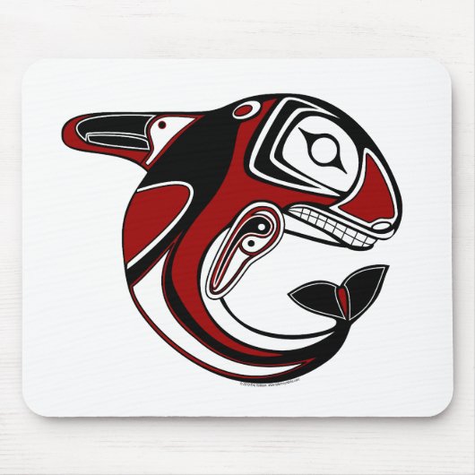 Tapis De Souris Totem rouge Mousepad de baleine (Devant)