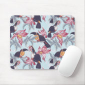 Tapis De Souris Toucans À Fleurs Exotiques (Avec souris)