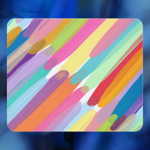 Tapis De Souris Touches de couleur diagonales, peinture abstraite