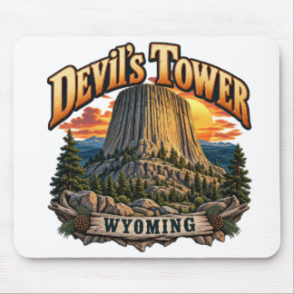 Tapis De Souris Tour de l’Enfer Wyoming Graphique de coucher de so