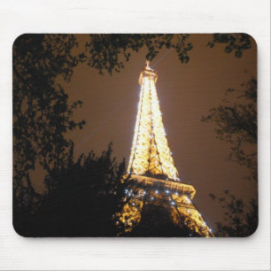 Tapis De Souris Tour Eiffel à Paris, France la nuit