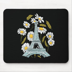 Tapis De Souris Tour Eiffel Automne Fleur Paris Tomber En France A
