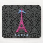 Tapis De Souris Tour Eiffel de roses indien dans des parties (Devant)