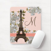 Tapis De Souris Tour Eiffel décoré d'un monogramme Mousepad (Avec souris)