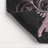 Tapis De Souris Tour Eiffel Flore Rose Flexibles Souris Pad (Coin)