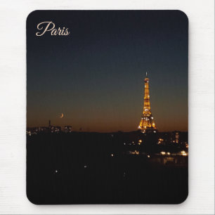 Tapis De Souris Tour Eiffel Paris au coucher du soleil