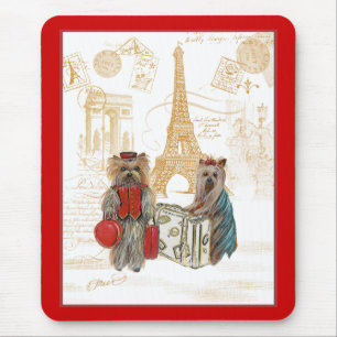 Tapis De Souris Tour Yorkie Eiffel Paris