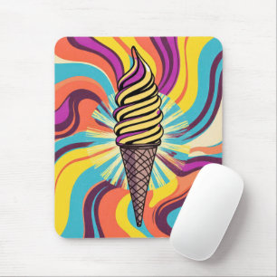 Tapis De Souris Tourbillon de Cône de Glace Pop Art