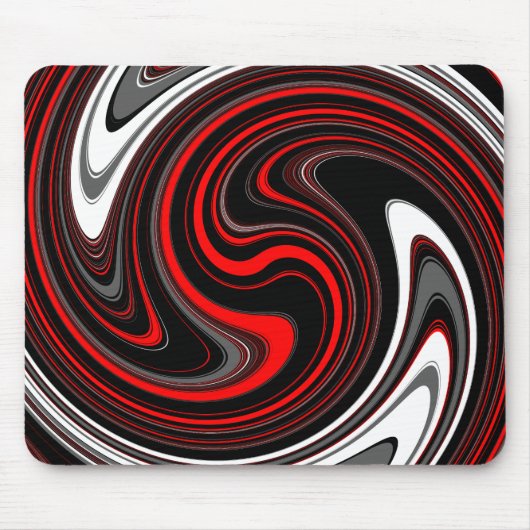 Tapis De Souris Tourbillon de peinture rouge noir blanc (Devant)