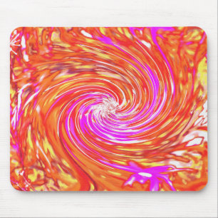 Tapis De Souris Tourbillon Floral Magenta Rétro et Couleurs d'Auto