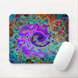 Tapis De Souris Tourbillon Liquide Abstrait Rétro Coloré Violet