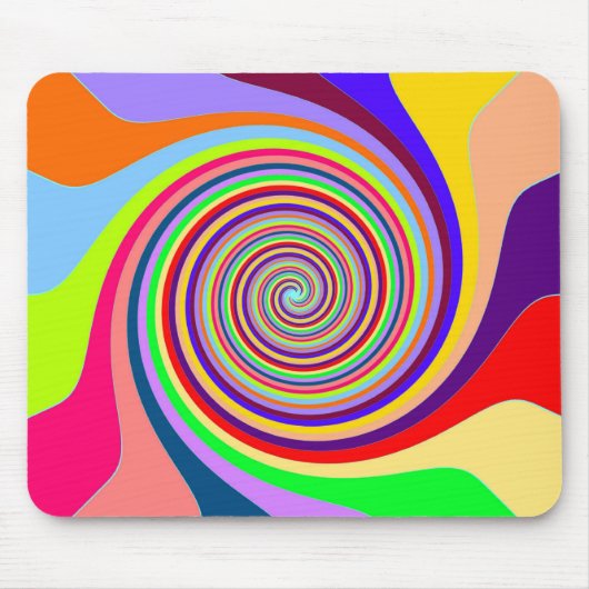 Tapis de souris tourbillon multicolore abstrait (Devant)