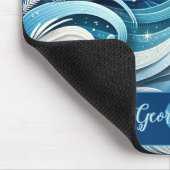 Tapis De Souris Tourbillons d'hiver bleus et gelés (Coin)