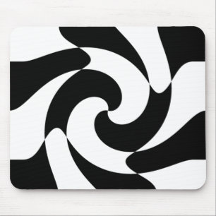 Tapis De Souris Tourbillons noirs et blancs
