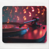 Tapis De Souris Tourne-disque Avec Notes De Danse De Neon (Devant)