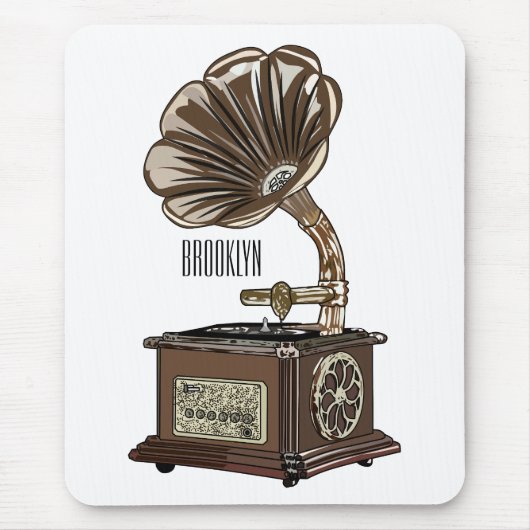 Tapis De Souris Tourne-disque dessin animé (Devant)