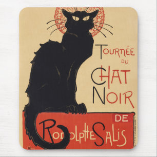 Tapis De Souris Tournée du Chat Noir Vintage Black Cat Art Nouveau