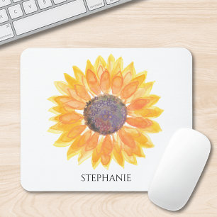 Tapis De Souris Tournesol aquarelle personnalisé