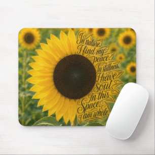 Tapis De Souris Tournesol avec citation inspirante