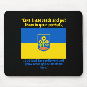 Tapis De Souris Tournesol de soutien à l'Ukraine Pur Mettez ces gr