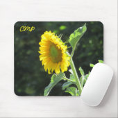 Tapis De Souris Tournesol d'été avec vos initiales (Avec souris)