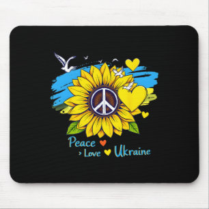 Tapis De Souris Tournesol Drapeau Ukraine Carte Paix Amour Ukraine