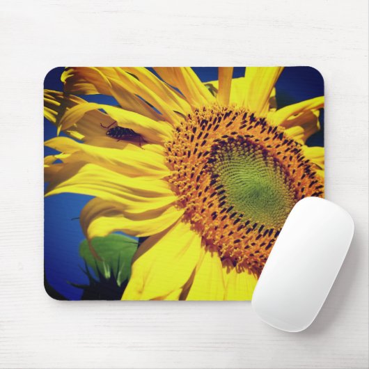 Tapis De Souris Tournesol Et Fleur Invitée (Avec souris)