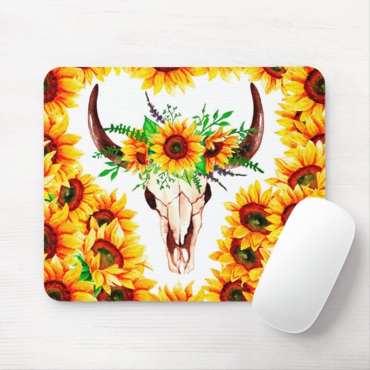 Tapis De Souris Tournesol et Taureau (Avec souris)