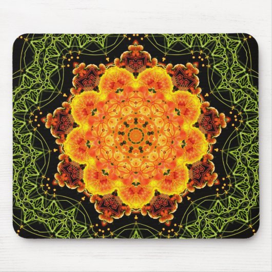 Tapis De Souris Tournesol géométrique Mandala Mousepad (Devant)