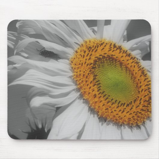 Tapis De Souris Tournesol gros noir blanc Mousepad (Devant)