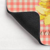 Tapis De Souris Tournesol sur Gingham (Coin)