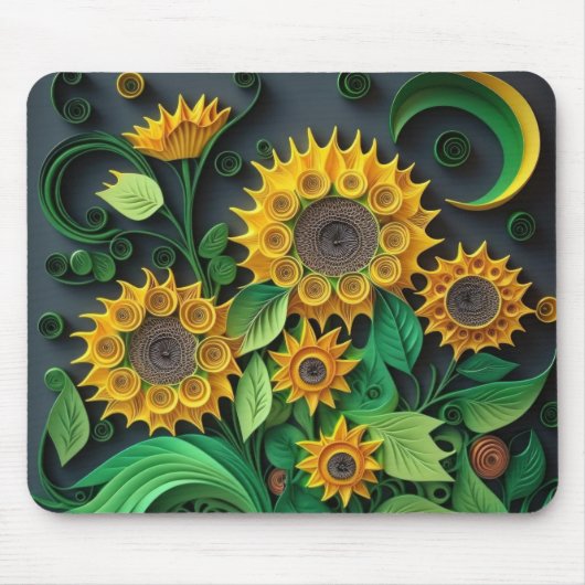 Tapis De Souris Tournesols Quill Papier (Devant)