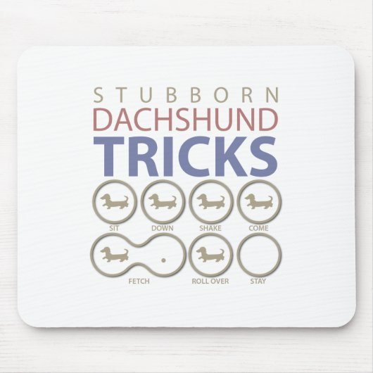 Tapis De Souris Tours de teckel, plaisanteries drôles de chien (Devant)