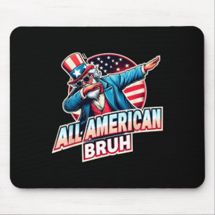 Tapis De Souris Tous Américains Bruh American Usa Drapeau Funny 4e