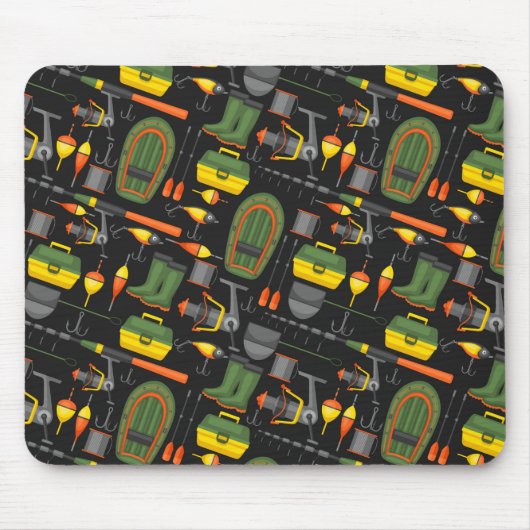 Tapis De Souris Tous Les Éléments De Pêche Nécessaires (Devant)