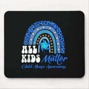 Tapis De Souris Tous les enfants - Pinwheel Blue Rainbow Child Abu