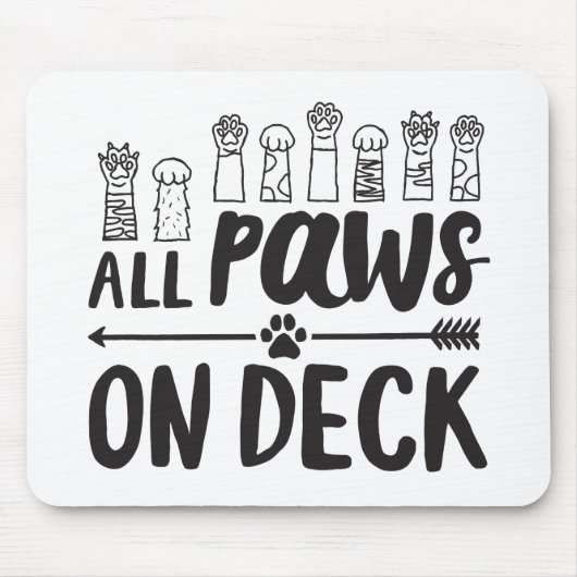 Tapis De Souris Tous les pattes sur Deck-Vert Citations de chien c (Devant)
