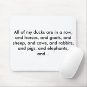 Tapis De Souris Tous mes canards sont dans une rangée, et des (Avec souris)