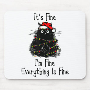 Tapis De Souris Tout est fin Noël clair Noir
