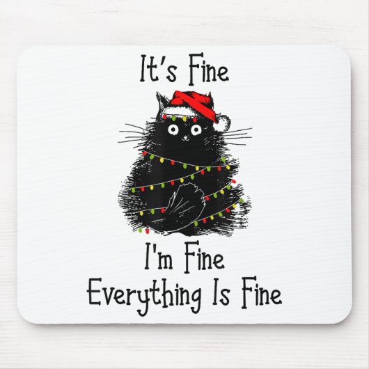 Tapis De Souris Tout est fin Noël clair Noir (Devant)