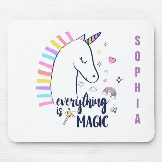 Tapis De Souris Tout est licorne magique (Devant)