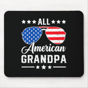 Tapis De Souris Tout Grand-Père Américain 4 juillet Patriotique Us